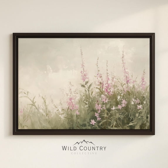 Botanical Flower Graphics Wildflower Muted Floral Botanical Purple Fireweed Flower Montana Wall ...