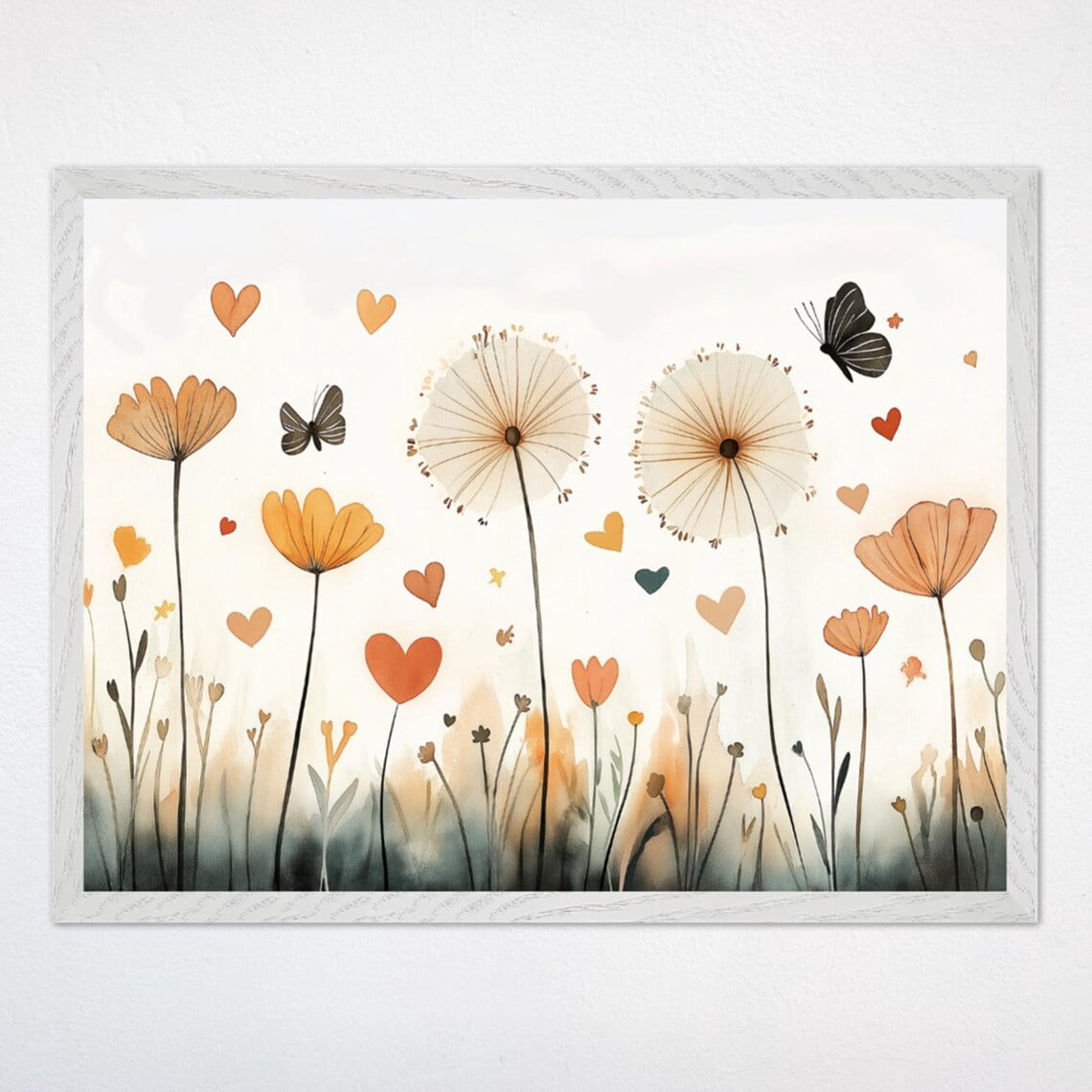 Curated visual reference: Visual Reference: Wildflower Nursery Wall Art Flower And Butterfly Kids Room Floral