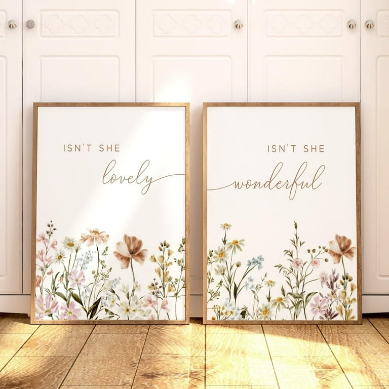Wildflower Nursery Wall Art Set Of Prints Isn't She Lovely And