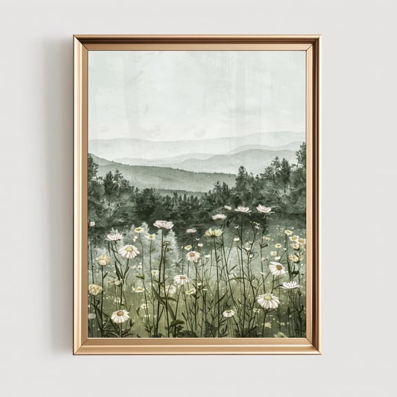 Wildflower Photography Print Nordic Forest Mountain Landscape Poster Decor, Unframed Poster Size 24x36 F03.1.22l1363