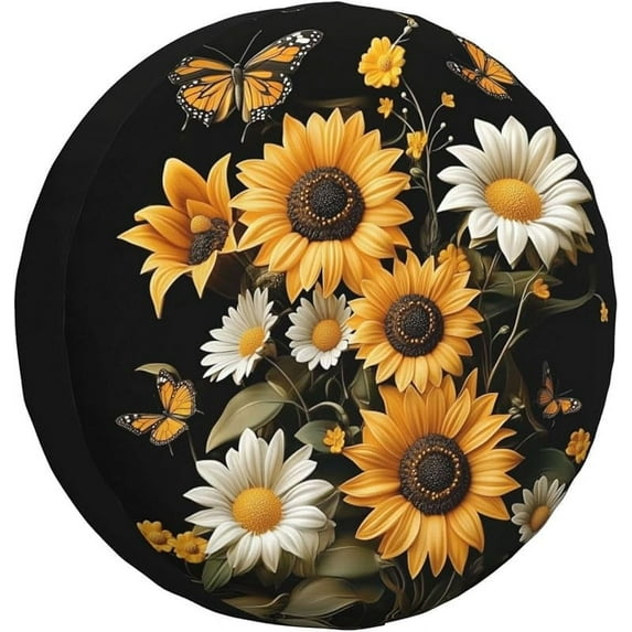Wildflower Plant Spare Tire Cover Wheel Protectors for Rv Camper Travel Trailer SUV Truck