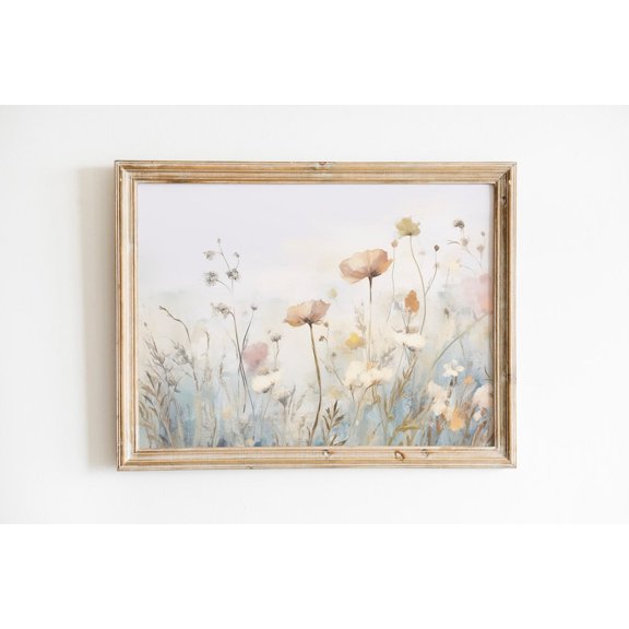 Wildflower Print Pastel Floral Art Floral Wall Art Botanical Print House Gift Vanilla Girl Aesthetic, Unframed Paper Print