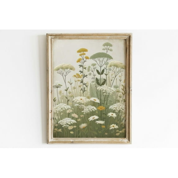 Wildflower Print, Rustic Floral Wall Decor, Vintage Botanical Wall Art, Flower Wall Art, Wildflower Field Art, Flowerwall Decor Wall Art, Modern Wall Decor, 8x12 UNFRAMED