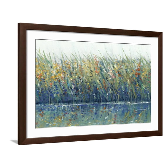 Art.com Wildflower Reflection I Art Print by Tim OToole, Brown Frame Wall Art, 44" x 32"