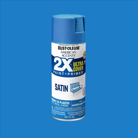 Wildflower, Rust-Oleum American Accents 2X Ultra Cover Satin Spray Paint-327936, 12 oz