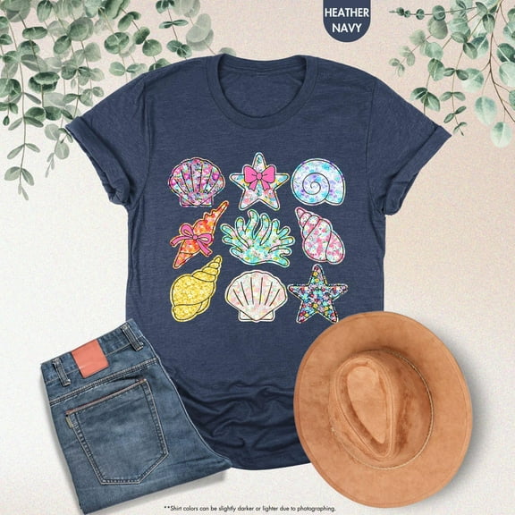 Wildflower Seashell Clam Summer Shirt, Seashell Tshirt, Floral Summer Shirt, Cute Beach Tee, Summer Girl Gift, Ocean Lover Shirt, Beach Girl All Size S-5Xl