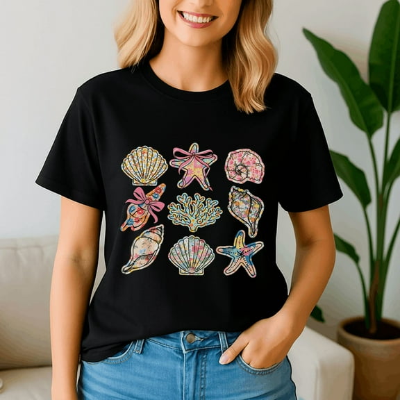 Wildflower Seashell Starfish Coral Summer Floral Summe, Summer Shirt, Summer Vibes, Summer Coquette