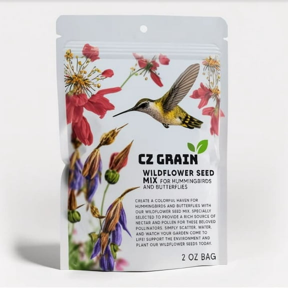 Wildflower Seeds Butterfly and Humming Bird Mix - Large 2 Ounce Packet 7,500+ Seeds - 21 Open Pollinated Annual and Perennial Species