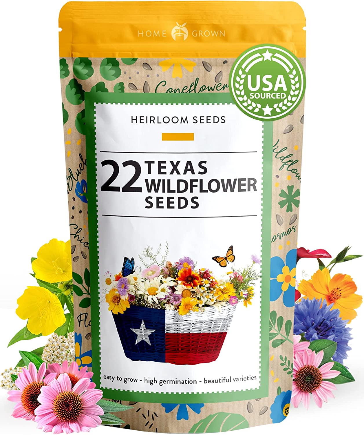 Wildflower Seeds - Premium Flower Seeds [3 Oz] 82000+ Perennial Garden Seeds  for Birds & Butterflies - Texas Wild Flowers Bulk Seeds Perennial: 23  Varieties of 100% Non-GMO Flower Seed for Planting - Walmart.com