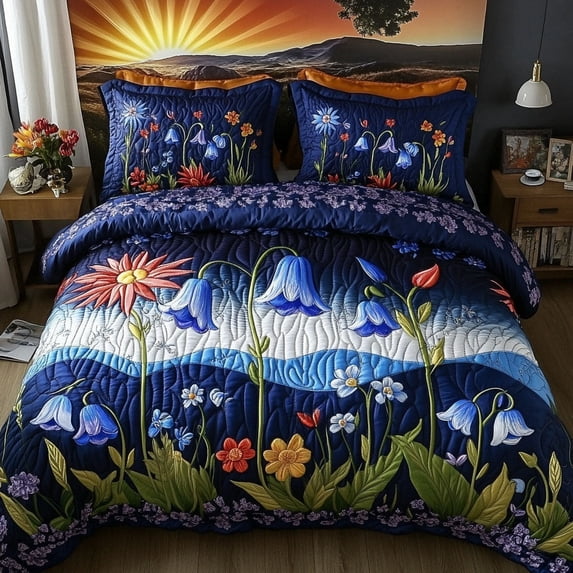 Wildflower Serenade 3-Piece Quilted Bedding Set - Walmart.com
