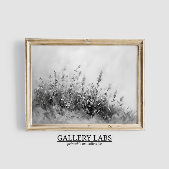 Wildflower Sketch Spring Neutral Minimalist Floral Vintage Botanical ...