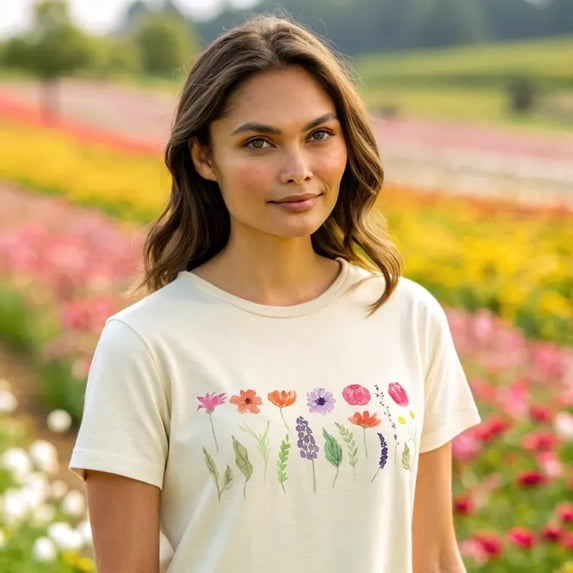 Wildflower Soft Floral Nature Art T-Shirt - Walmart.com