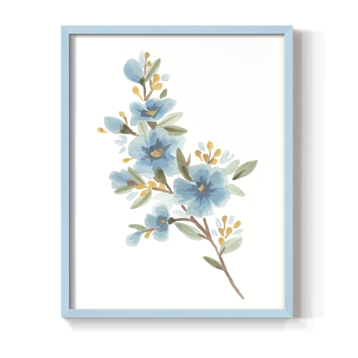 Wildflower Sprig I Framed Print - Solid Wood in Single Picture Frame Solid Wood 2 Framed Print