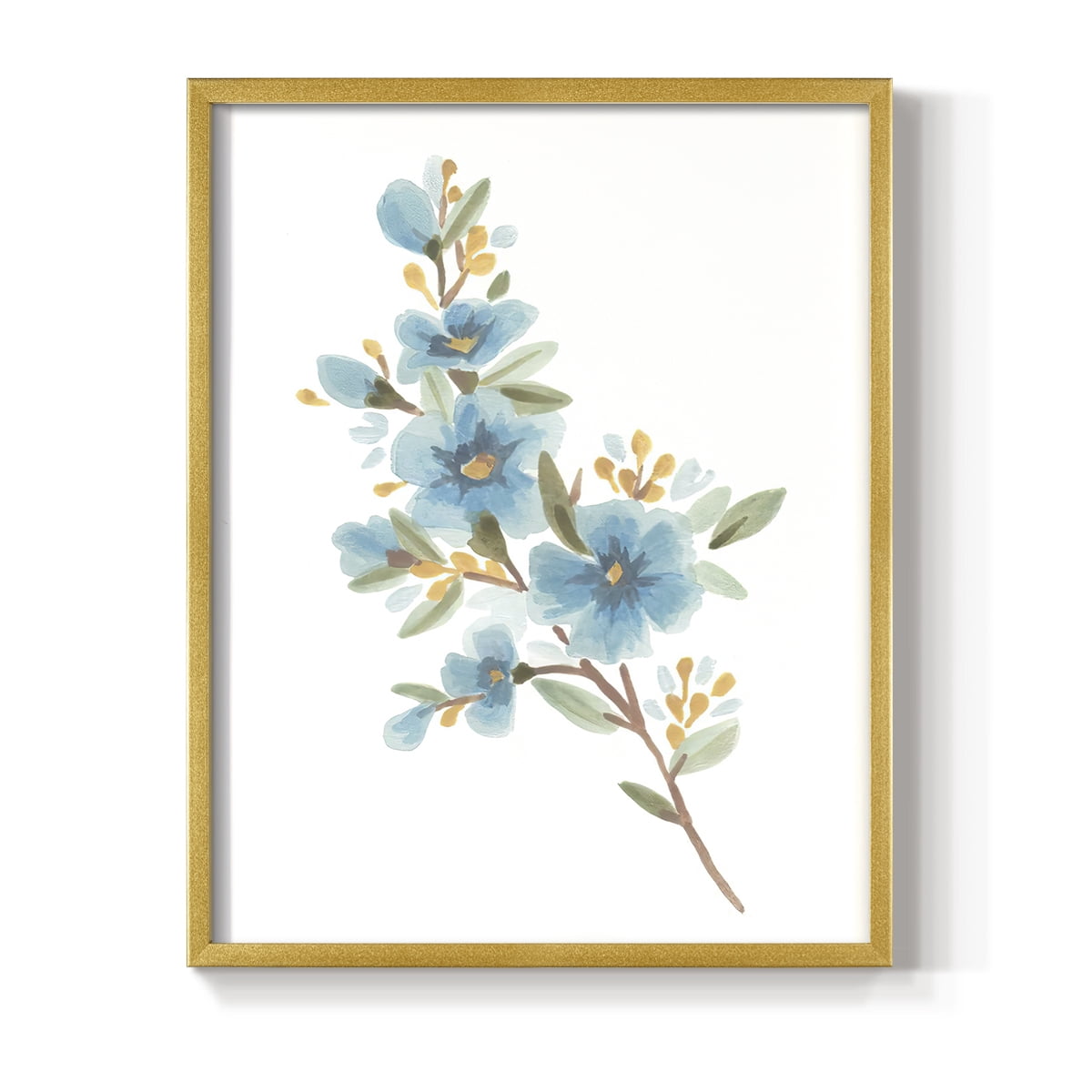 Wildflower Sprig I Framed Print - Solid Wood in Single Picture Frame Solid Wood 2 Framed Print