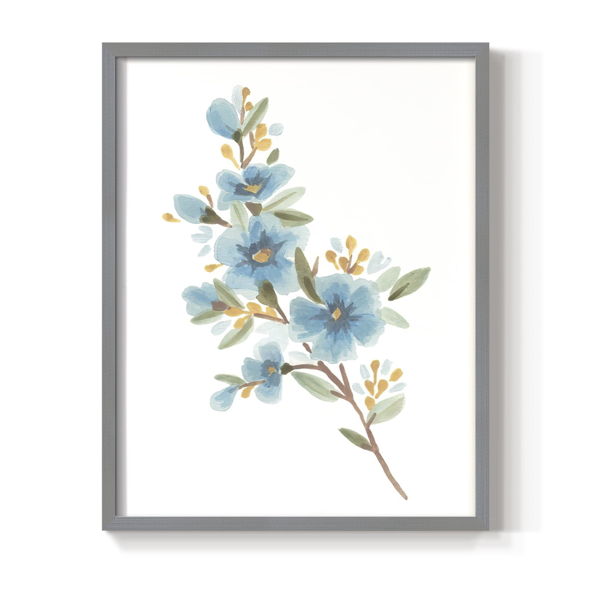 Wildflower Sprig I Framed Print - Solid Wood in Single Picture Frame Solid Wood 2 Framed Print