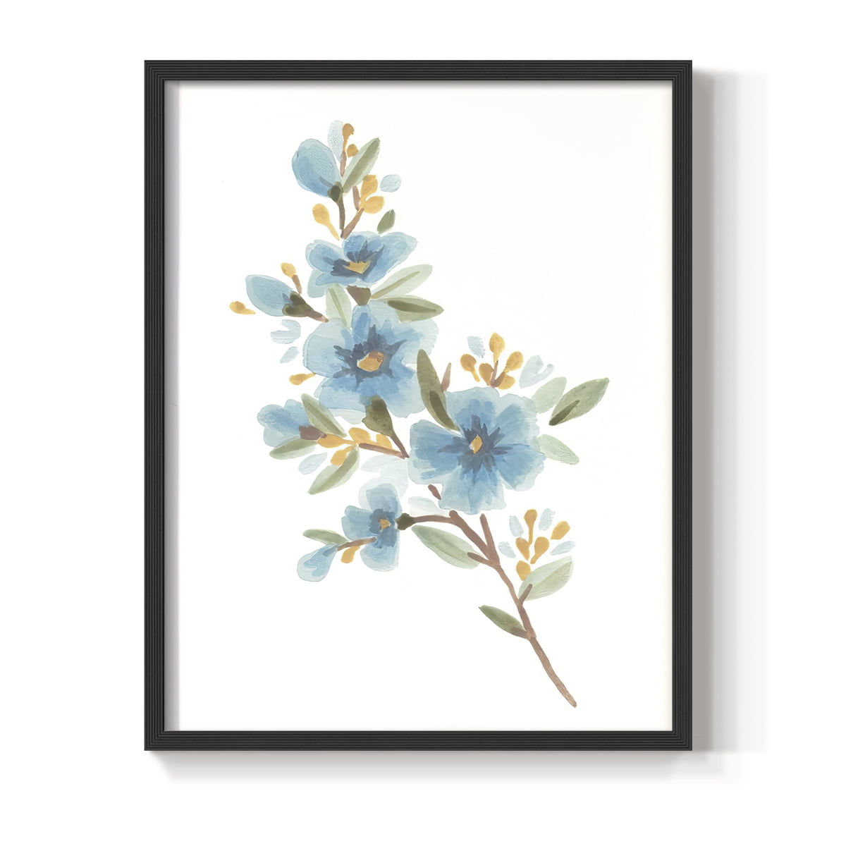Wildflower Sprig I Framed Print - Solid Wood in Single Picture Frame Solid Wood 2 Framed Print
