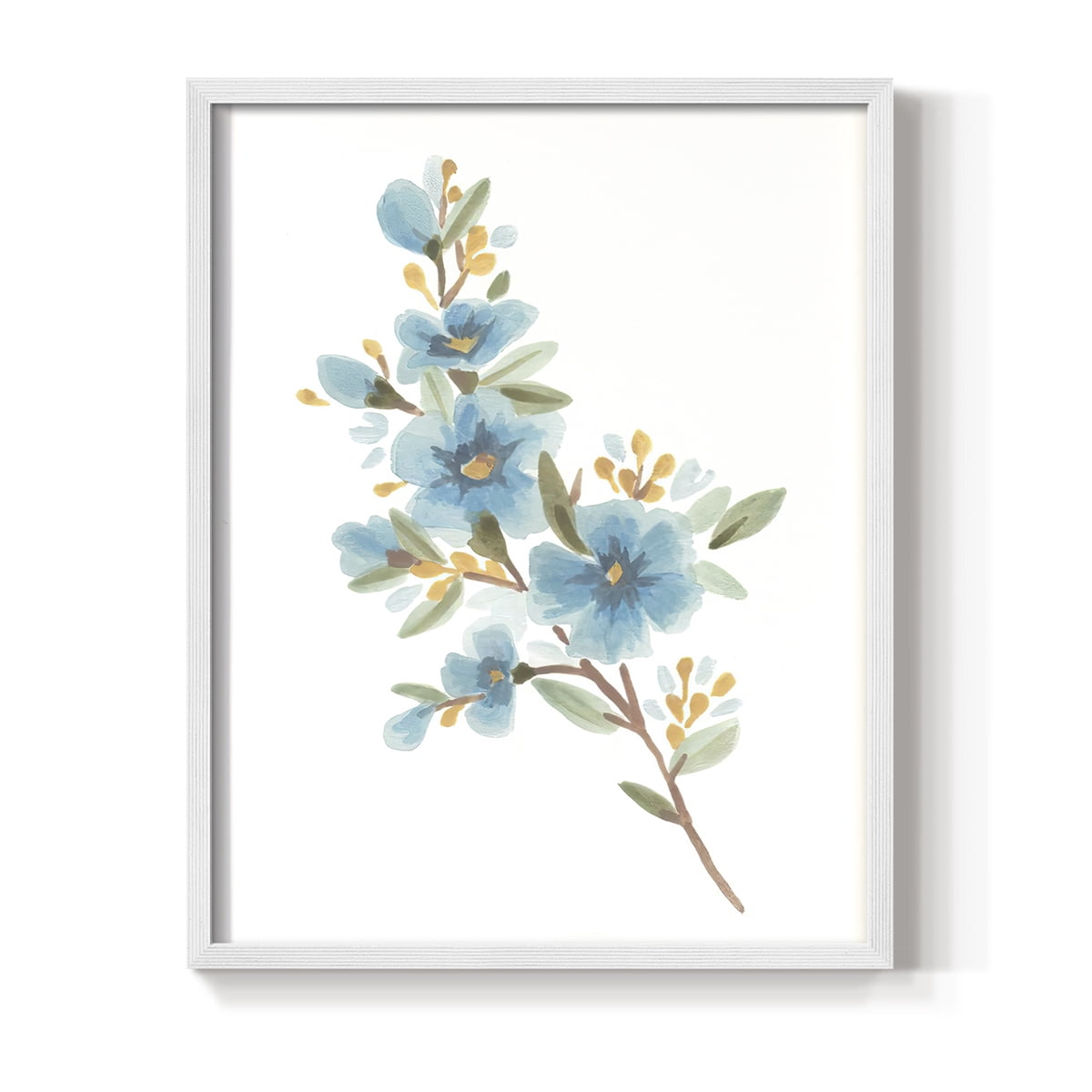 Wildflower Sprig I Framed Print - Solid Wood in Single Picture Frame Solid Wood 2 Framed Print