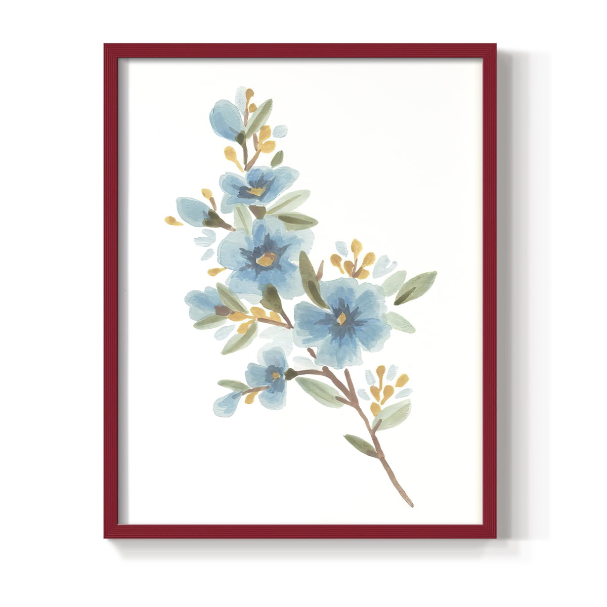 Wildflower Sprig I Framed Print - Solid Wood in Single Picture Frame Solid Wood 2 Framed Print