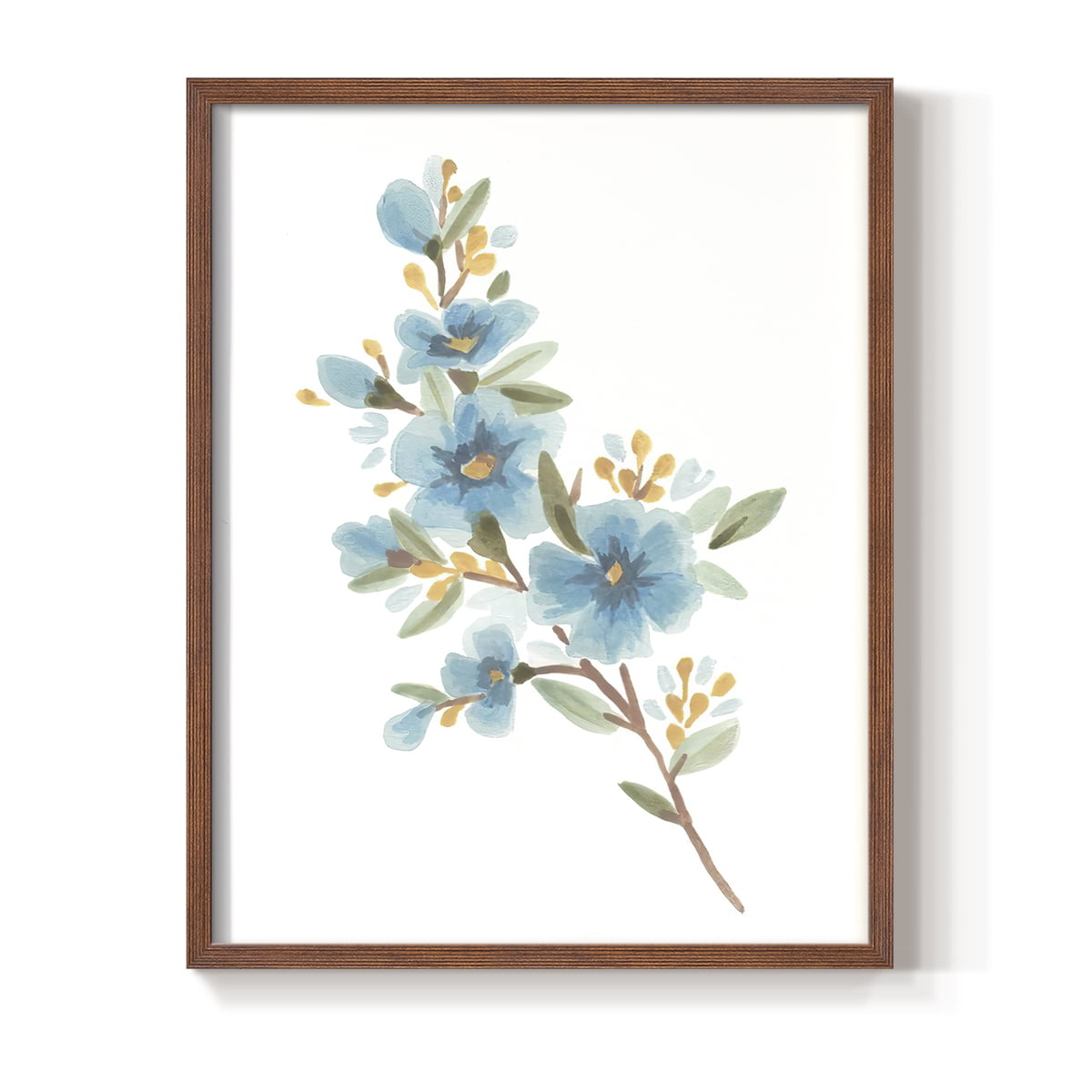 Wildflower Sprig I Framed Print - Solid Wood in Single Picture Frame Solid Wood 2 Framed Print