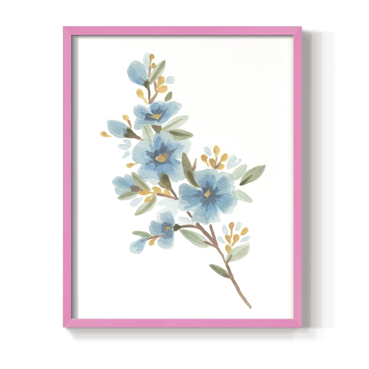 Wildflower Sprig I Framed Print - Solid Wood in Single Picture Frame Solid Wood 2 Framed Print