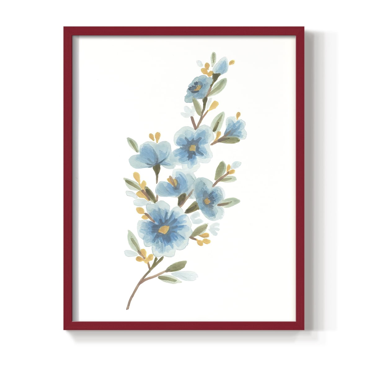 Wildflower Sprig II Framed Print - Solid Wood in Single Picture Frame Solid Wood 2 Framed Print