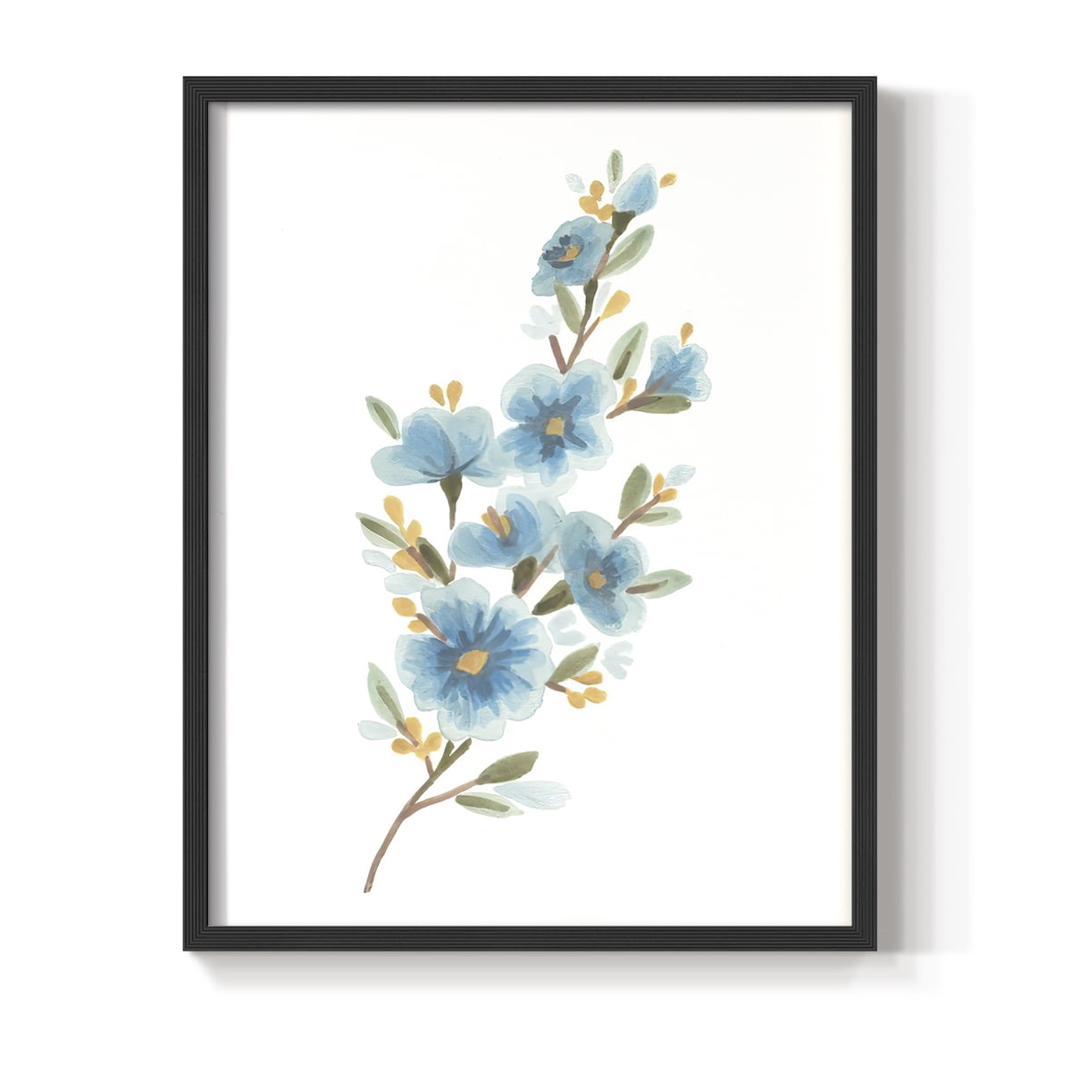 Wildflower Sprig II Framed Print - Solid Wood in Single Picture Frame Solid Wood 2 Framed Print