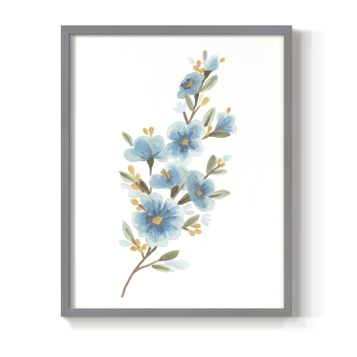 Wildflower Sprig II Framed Print - Solid Wood in Single Picture Frame Solid Wood 2 Framed Print