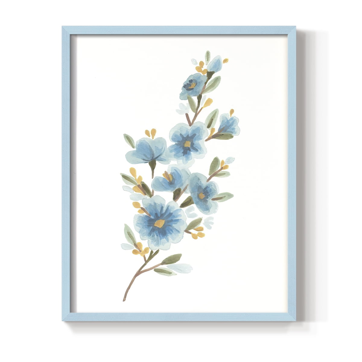 Wildflower Sprig II Framed Print - Solid Wood in Single Picture Frame Solid Wood 2 Framed Print