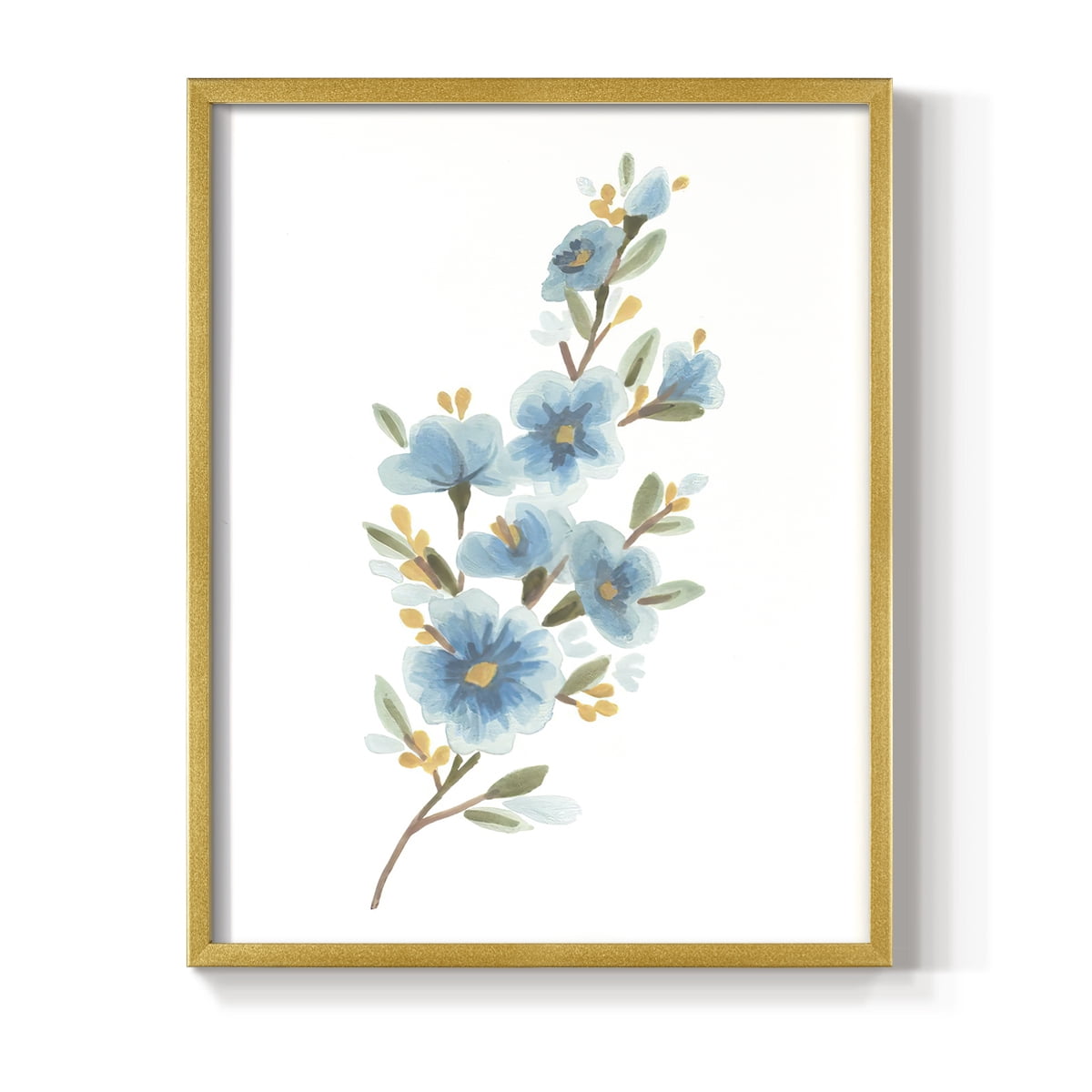 Wildflower Sprig II Framed Print - Solid Wood in Single Picture Frame Solid Wood 2 Framed Print