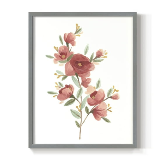 Wildflower Sprig IV Framed Print - Solid Wood in Single Picture Frame Solid Wood 2 Framed Print