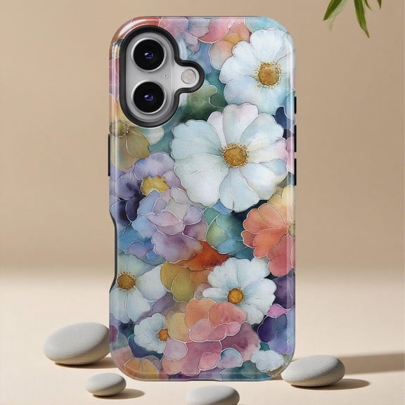 Wildflower Stained Floral Design Universal Phone Case for iPhone 11–17 Pro Max