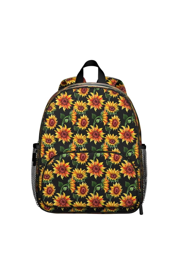 Wildflower Sunflower Backpack - Breathable Adjustable School Bag with Reinforced Stitching