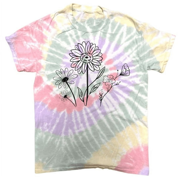Wildflower Tie Dye Graphic Tee Flower T-Shirt Nature Lover Shirt