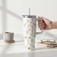 thumbnail image 1 of Wildflower Watercolor 40oz Tumbler, Vacuum Travel Tumbler with Handle, Everyday Tumbler, Garden Aesthetic, Floral Tumbler, 1 of 3