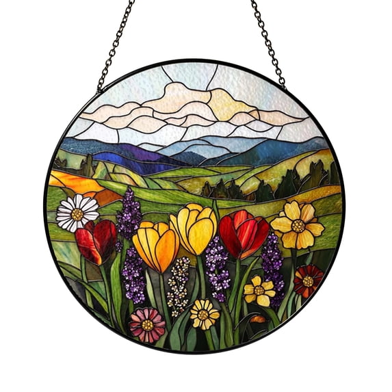 Wildflower Window Suncatcher with Stained Glass Look, Home Nature ...