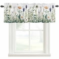 thumbnail image 1 of Wildflower Window Valance Curtain Daisy Floral Leaves Rod Pocket Short Curtain for Living Room, Bedroom & Kitchen Window Decor 60x18in, 1 of 8