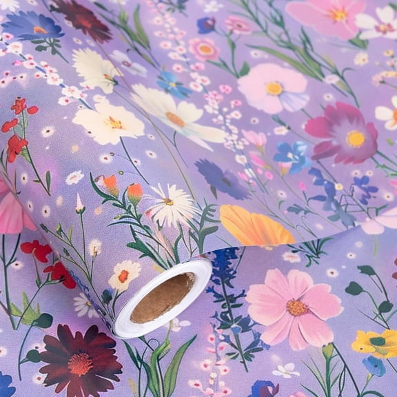 Wildflower Wrapping Paper Roll for Her Mom Women Girls - Floral Design Gift Wrap for Birthday Wedding Holiday Bridal Shower Mothers Day Spring Summer(Total 28.5sq.ft)