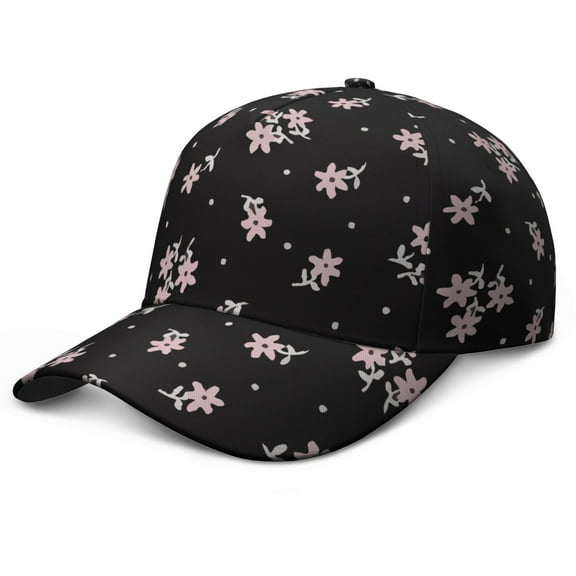 Wildflower and Butterfly Illustration Baseball Cap – Boho Floral Dad Hat with Bright Bloom, Adjustable Snapback Cap