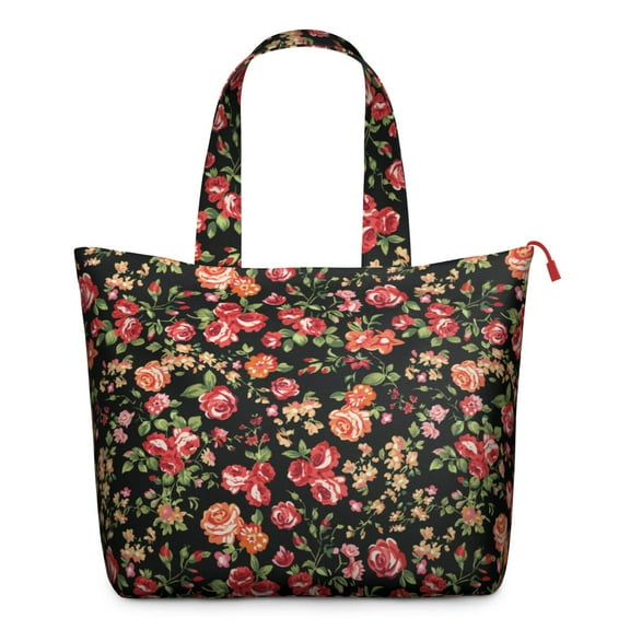 Wildflower and Butterfly Illustration Weekender Bag, Durable Carry-On Tote with Multiple Pockets for Women Travelers