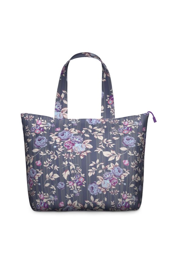 Wildflower and Butterfly Illustration Weekender Bag, Large Capacity Carry-On Tote with Secure Zipper Closure for Women