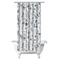 thumbnail image 1 of Wildflower and Peony Bathroom Shower Curtain 36x72, Romantic Botanical Floral Pattern with Hooks, 1 of 5