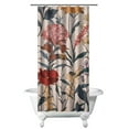 thumbnail image 1 of Wildflower and Peony Blossom Curtain 36x72, Artistic Watercolor Floral Design for Bathroom Decor, 1 of 5