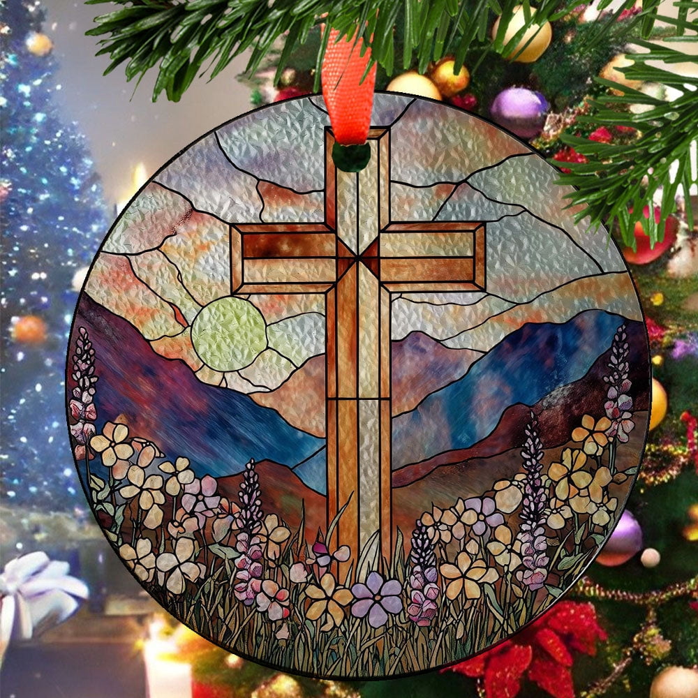 Wildflower3 Christmas Ornament, Ceramic/Acrylic Ornament, Mom's