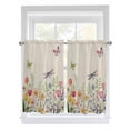 thumbnail image 1 of Wildflowers 2 Panel Kitchen Curtains for Windows, Spring Vintage Tulip Butterfly Floral Leaf Bathroom Privacy Curtain, Home Décor Window Treatment for Bedroom/Living Room 55"x45", 1 of 6