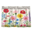 thumbnail image 1 of Wildflowers 27"x24" Linen Look Cafe Curtain Set with Privacy and UV Protection, 1 of 8