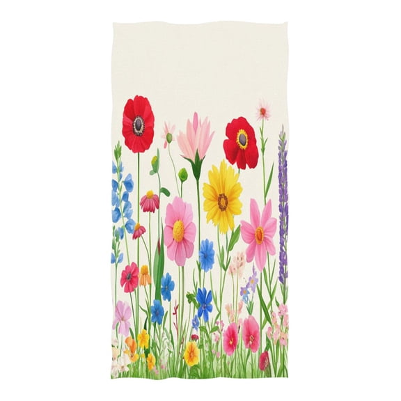 Wildflowers 74"x37" Sand Resistant Beach Towel, Quick Dry, Multi Use and Travel Ready