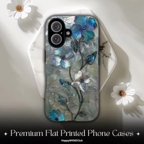 Wildflowers Abalone Pearl Stained Glass Mosaic PRINTED Tough Phone Case Spring Summer iPhone 17 16 15 14 13 Galaxy S26 S25 S24 Pixel 10 9 8