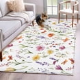 thumbnail image 1 of Wildflowers Area Rugs 4x6 ft Colorful Spring Floral Botanical Flower Plants Washable Rug Non Slip Indoor Carpet Absorbent Floor Mat for Living Room Bedroom Dining Room, 1 of 9