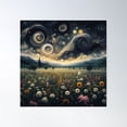 thumbnail image 1 of Wildflowers At Night Poster Wall Art, Modern Wall Decor, 30x30 UNFRAMED, 1 of 3