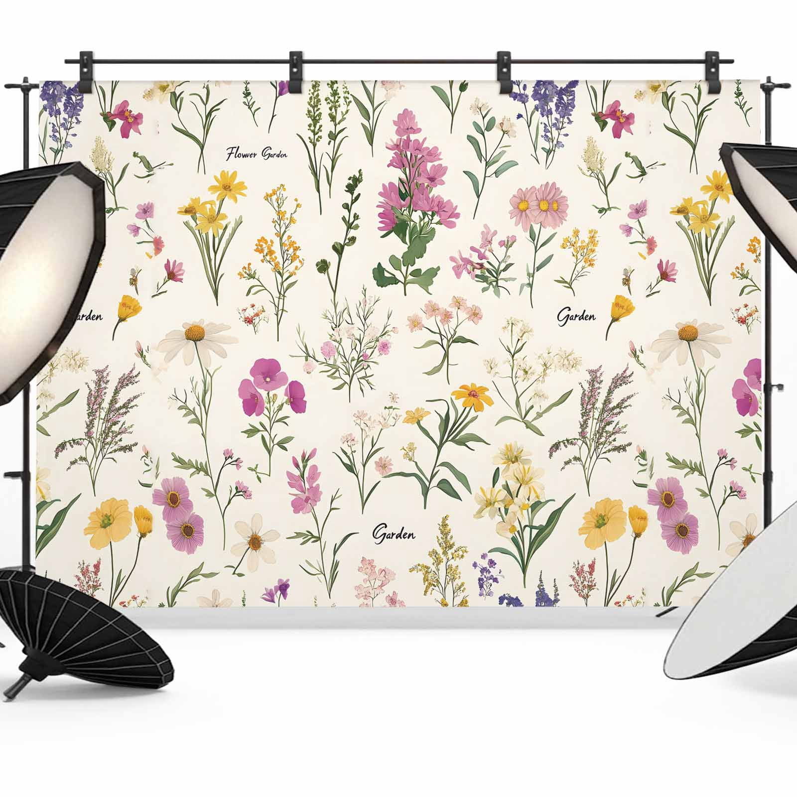 Botanical Backdrop Wildflowers Backdrop for Photoshoot,Photography Photo Studio Background ...